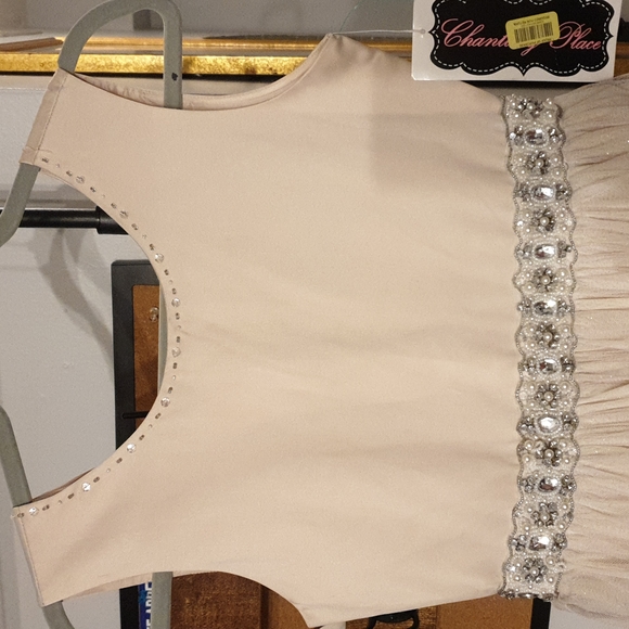 Chantilly Place Big Girls 14 Beaded-Waist Wire-Hem Long Dress wedding  dress - Picture 9 of 16